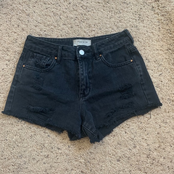 PacSun Pants - pacsun high rise festival short (black)